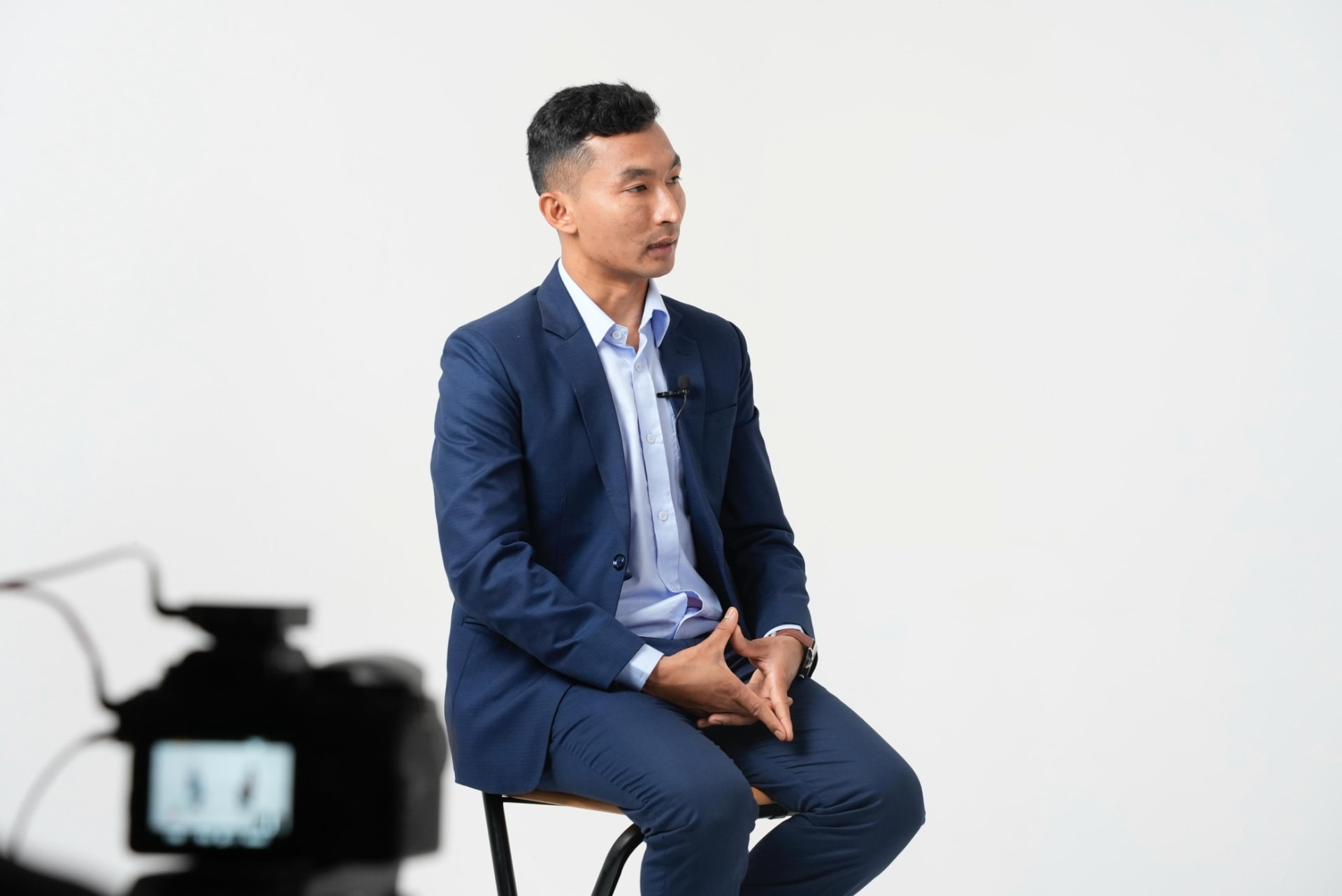 Sajan Dangol during a studio interview